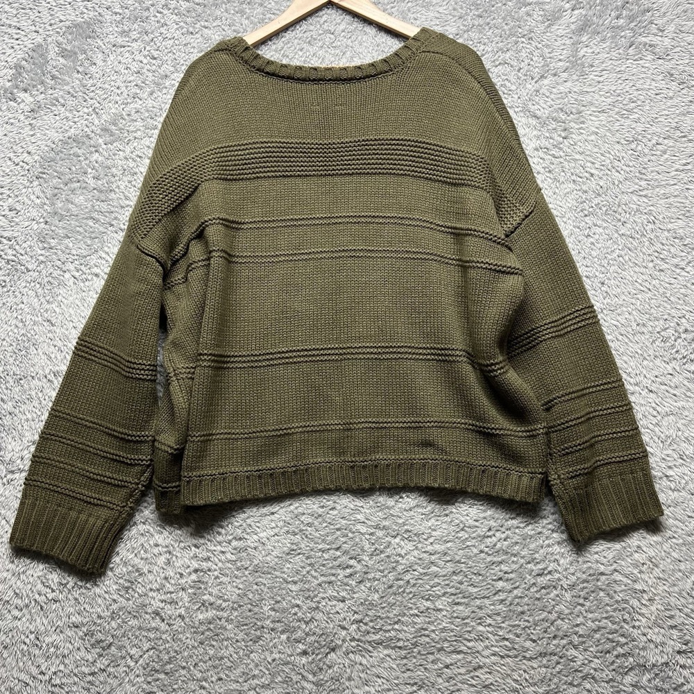 Harper Sweater‎ Cardigan Womens Large Olive Green Open Front Relaxed Francesca - Picture 4 of 12